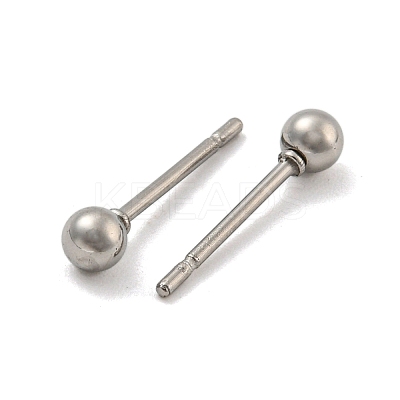 Tarnish Resistant 304 Stainless Steel with 201 Stainless Steel Smooth Round Ball Stud Earring Findings STAS-O004-08A-P-1