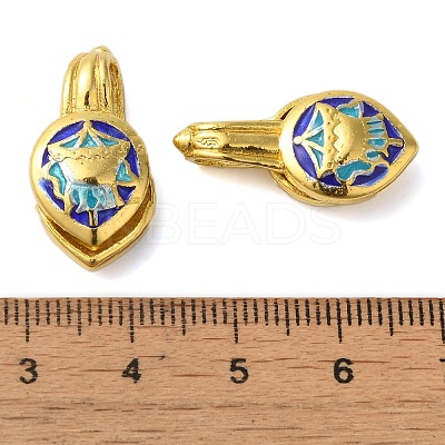 Rack Plating Brass Enamel Buddhist Pendants KK-P276-25G-04-1