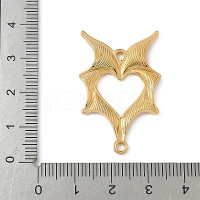 304 Stainless Steel Bat Wings Heart Links Connector Charms STAS-S186-13G-1