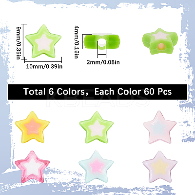 360Pcs 6 Styles Opaque/Transparent Acrylic Bead OACR-SC0001-91-1