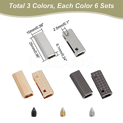18Pcs 3 Colors Zinc Alloy Bag Decorative Edge Buckles FIND-WR0008-66-1