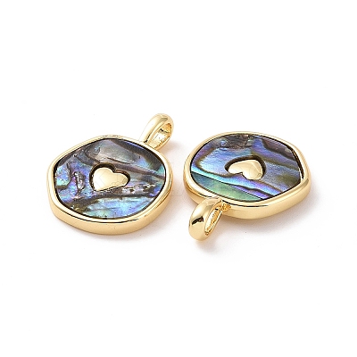 Natural Abalone Shell/Paua Shell Pendants KK-C004-11G-02-1