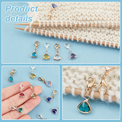 2 Sets 2 Colors Triangle Glass Pendant Decorations FIND-PH0010-11-1