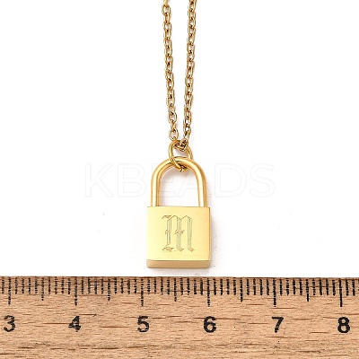 304 Stainless Steel Rolo Chain Pendant Necklaces NJEW-S444-01G-13-1