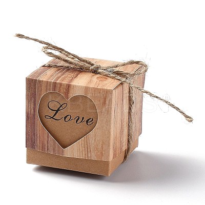 Brown Paper Heart Candboard Box CON-B001-03-1