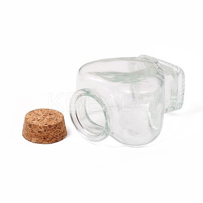 Heart Shape Transparent Glass Bottles AJEW-WH0114-88-1