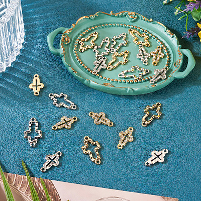 20Pcs 4 Styles Alloy Crystal Rhinestone Connector Charms FIND-TA0008-74-1