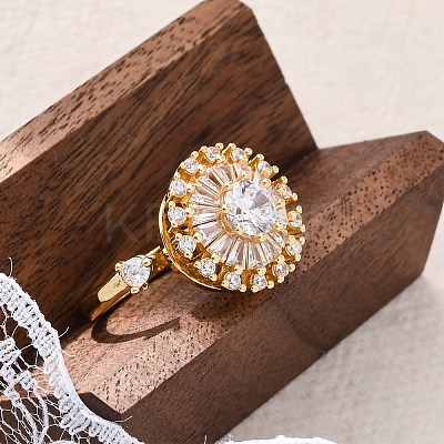 Sunflower Rotatable Open Cuff Rings for Women LS-RJEW-C118-10G-1