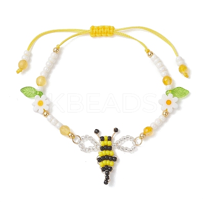 Glass Seed Beads Link Bracelets BJEW-MZ00309-1