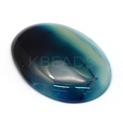Oval Dyed Natural Striped Agate/Banded Agate Cabochons X-G-R349-30x40-11-1