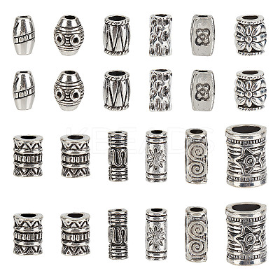 120Pcs 10 Styles Tibetan Style Alloy Beads Sets TIBEB-HY0001-10AS-1
