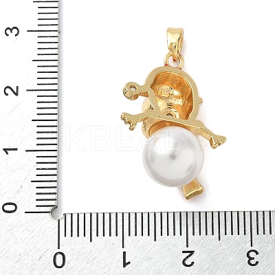 Christmas Brass Micro Pave Cubic Zirconia Enamel Pendants KK-K305-10B-G-1