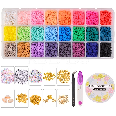 DIY Polymer Clay Beads Jewelry Set Making Kit DIY-SZ0005-89-1