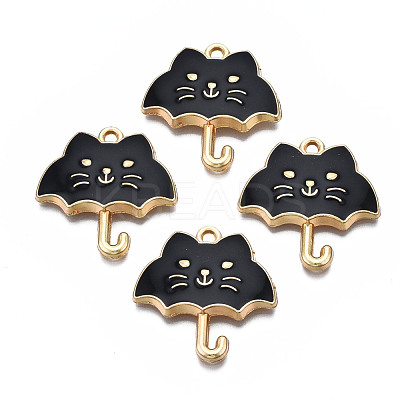 Rack Plating Alloy Enamel Pendants ENAM-T011-191F-1