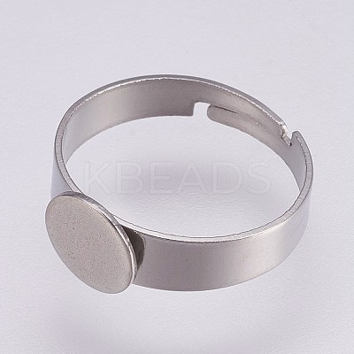 Tarnish Resistant Adjustable 304 Stainless Steel Pad Ring Settings LS-X-STAS-I088-I-01P-1