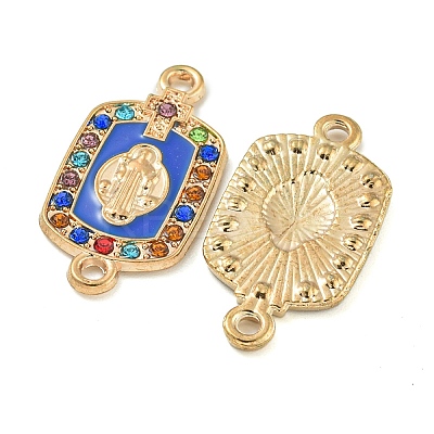 Alloy Micro Pave Colorful Cubic Zirconia Saint Connector Charms with Enamel FIND-Z061-06G-01-1