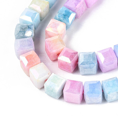 Anti-Tarnish Electroplate Glass Beads Strands GLAA-T025-8mm-10A-1