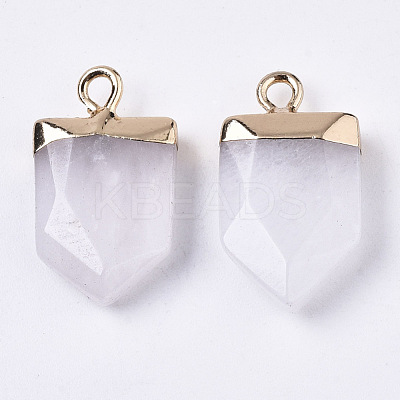 Natural White Jade Pointed Pendants G-N326-34M-1