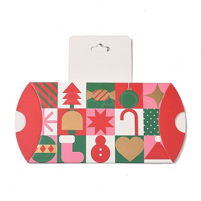 Christmas Theme Paper Pillow Gift Boxes X-CON-B012-04-1