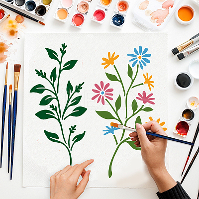 1 Set PET Hollow Out Drawing Painting Stencils DIY-MA0006-48-1