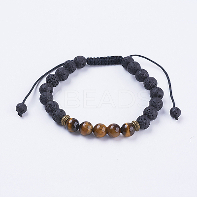 Adjustable Nylon Cord Braided Bead Bracelets LS-BJEW-F308-57G-1