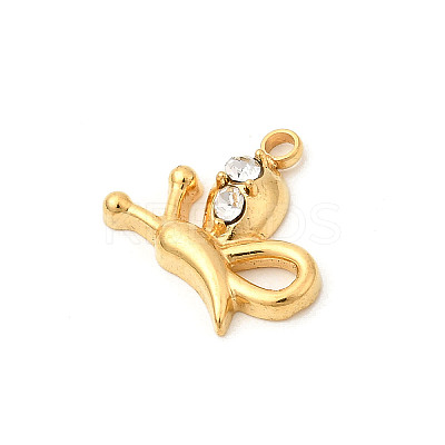 304 Stainless Steel Rhinestone Pendants STAS-P431-11G-1