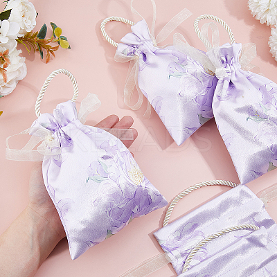Rectangle Polyester Candy Gift Drawstring Bags ABAG-WH0062-03-1