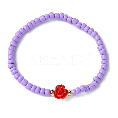 8Pcs 8 Colors Glass Seed Beaded Stretch Bracelet Sets BJEW-MZ00103-1