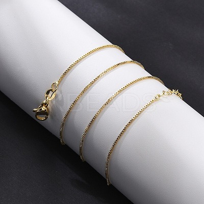Brass Box Chain Necklaces for Women NJEW-G160-17G-1