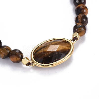 Natural Tiger Eye Braided Bead Bracelets BJEW-JB04210-03-1