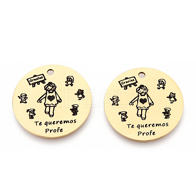 201 Stainless Steel Pendants LS-STAS-T064-37G-14-1