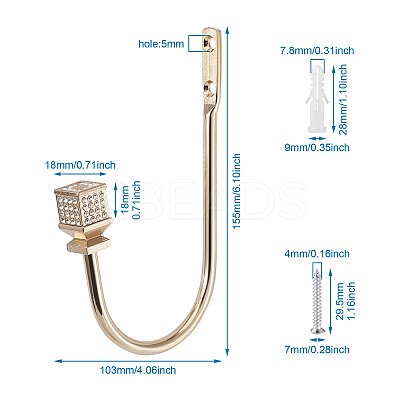 Zinc Alloy U Shape Hook Hangers Curtain SW-TAC0002-08C-1