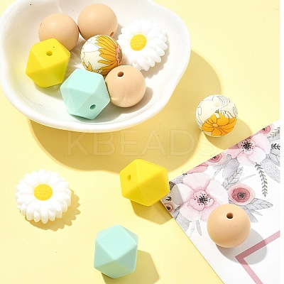 5 Styles Food Grade Eco-Friendly Silicone Beads SIL-FS0001-25-1