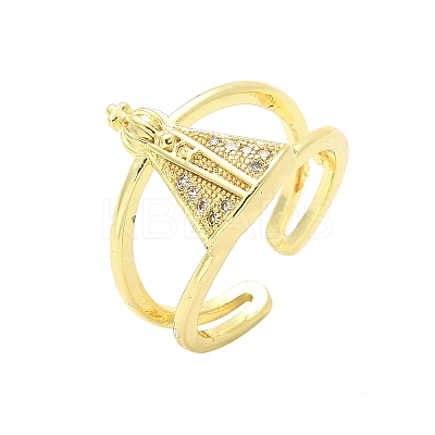 Brass Micro Pave Cubic Zirconia Cuff Rings RJEW-P149-01A-G-1