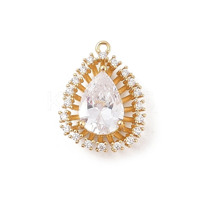Brass Micro Pave Cubic Zirconia Pendants KK-E791-02G-1