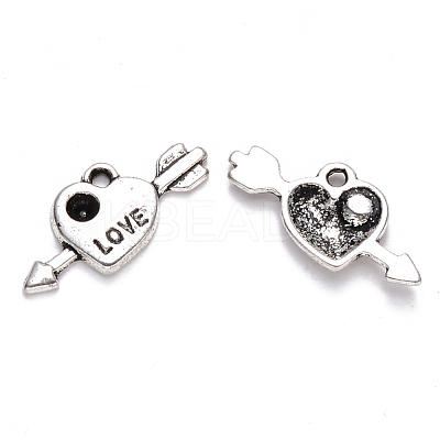 Valentine's Day Tibetan Style Alloy Pendant Rhinestone Settings TIBEP-S319-058AS-RS-1