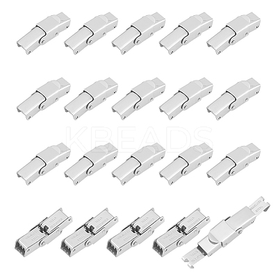 20Pcs Smooth Surface 201 Stainless Steel Watch Band Clasps STAS-UN0051-87-1