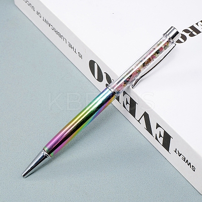 Natural Multicolor Tourmaline Chip on Top Ball-Point Pens PW-WG35714-09-1