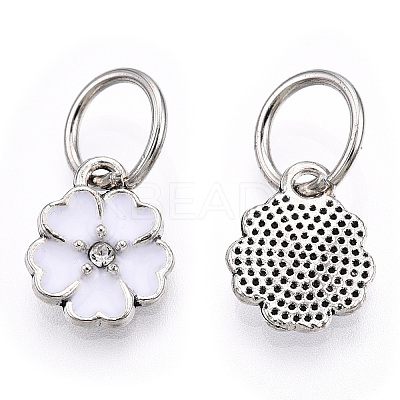 Enamel Style Flower Alloy Rhinestone Charms ENAM-S085-08-1