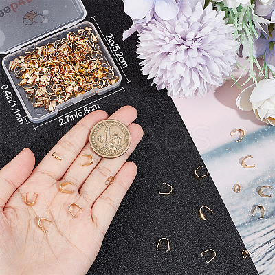 200Pcs 4 Styles Brass & 201 Stainless Steel Snap on Bails KK-BBC0008-11-1