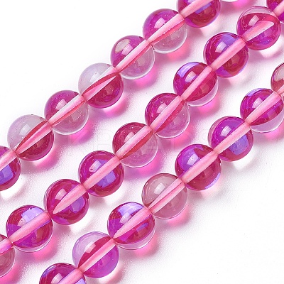 Synthetic Moonstone Beads Strands LS-G-F143-8mm-11-1