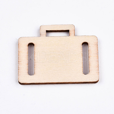 Undyed Natural Wooden Pendants WOOD-S058-021-1