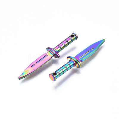 Rainbow Color Alloy Pendants X-PALLOY-N156-210-1