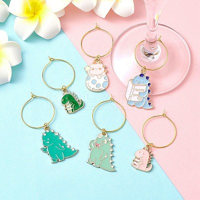 Alloy Enamel Wine Glass Charms AJEW-JO00239-1
