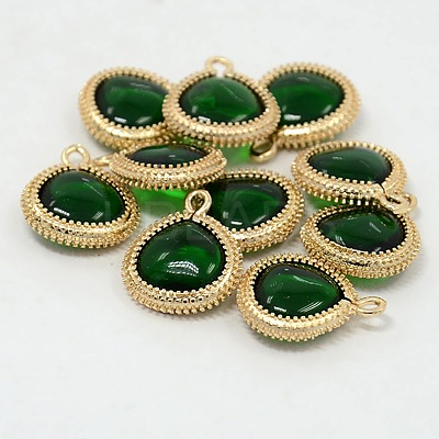 Real 18K Gold Plated Brass Glass Pendants LS-GLAA-J043-01G-1