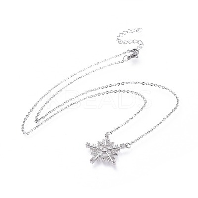 Brass Micro Pave Cubic Zirconia Pendant Necklaces NJEW-F271-09-1