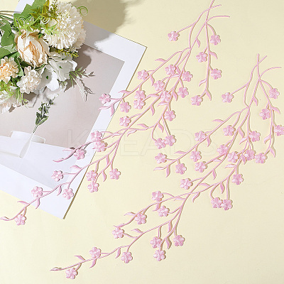 Polyester Flower Embroider Thread Iron on/Sew On Patches PATC-WH20017-19J-1