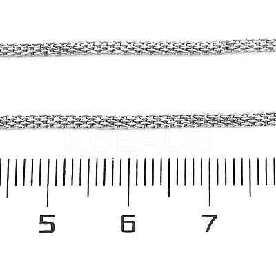 304 Stainless Steel Mesh Chain Necklaces for Women Men NJEW-P321-01P-1