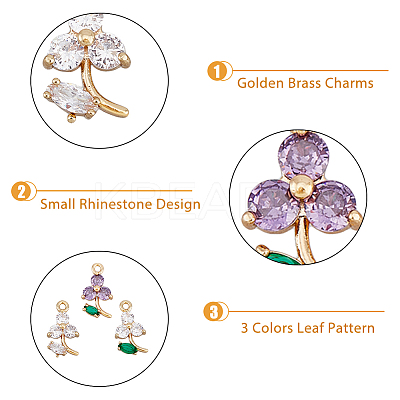 18Pcs 3 Colors Transparent Glass Pendants GLAA-DC0001-18-1