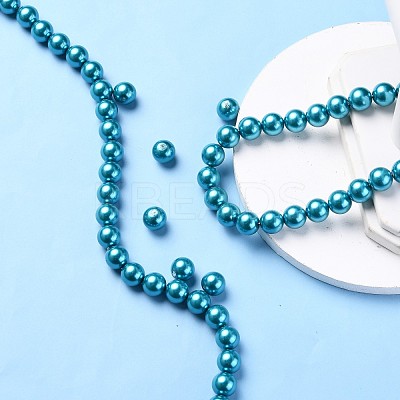 Eco-Friendly Dyed Glass Pearl Round Beads Strands HY-A002-12mm-RB073N-1